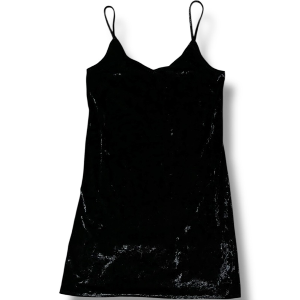Hollister Black Velvet Sleeveless Adjustable Straps Soft Mini Slip Dress - Picture 8 of 16